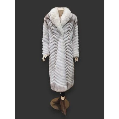 Abrigo de zorro azul corte Chevron vintage - pequeño Foto 1 de 4