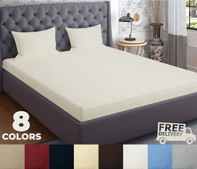 Fitted Sheet 25cm Extra Deep Single Double King & Super King Size Bed Sheets UK