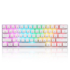 Gaming Mechanical Keyboard 61 Keys Backlight Blue Switch O6G9 - Picture 1 of 10