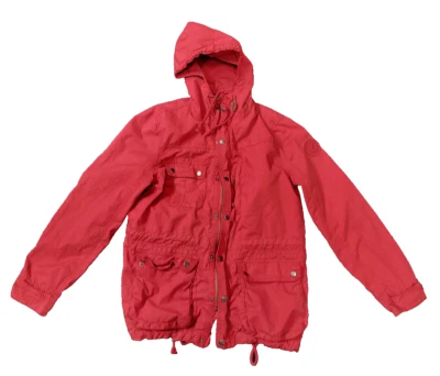 American Eagle Jacket with Hoodie Men's Medium Red Zipper Drawstring Buttons - Image 1 of 4