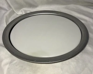Cheese Tray Brushed Silver Metal And White Ceramic Oval Shape Cheese Brands Rim - Picture 1 of 23