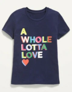 Short-Sleeve Graphic Tee For Girl XL+ Old Navy New With Tags (A Whole Lotta Love - Picture 1 of 2