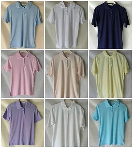 NEW LADIES POLY/COTTON JERSEY EMBROIDERED POLO SHIRT CASUAL T.SHIRT/9 COLOURS - Picture 1 of 8