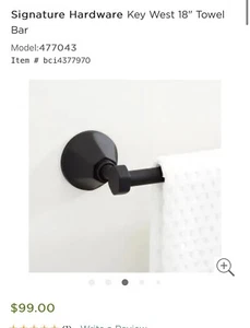 Signature Hardware 477043 Key West 18" Handtuchhalter mattschwarz - Bild 1 von 9