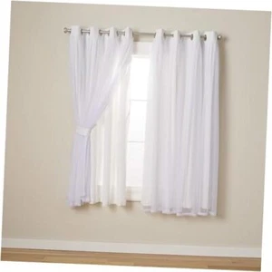  Exclusive Home Catarina Layered Solid 52"W x 63"L (Pack of 2) Winter White - Picture 1 of 7