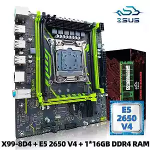 X99-8D4 Mainboard Set Kit mit LGA2011-3 Xeon E5 2650 V4 CPU DDR4 16GB (1*16GB - Bild 1 von 9