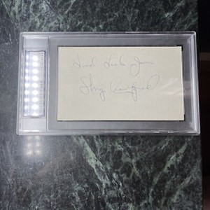 Shag Crawford - MLB Umpire - SIGNED Index Card - PSA/DNA Slab