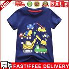 Baby Kids Boys O-neck Summer Cotton Tops Cute Excavator Print Pullover T-shirts