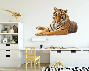 3D Tiger Squinting 323NA Animal Wallpaper Mural Poster Wall Stickers Decal Zoe - Picture 1 of 5