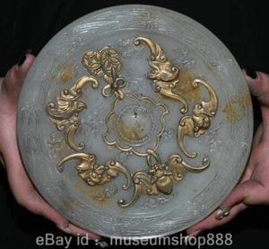 7.2" Old Chinese Jade Cilt Craving Fengshui Flying Bird Animal Yu Bi Statue - Picture 1 of 10