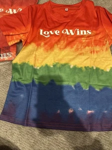 Rainbow Love Wins Kids Tee Shirts Lot Of 4 Size 4, 6, 8 Brand New Without Tags - Picture 1 of 4