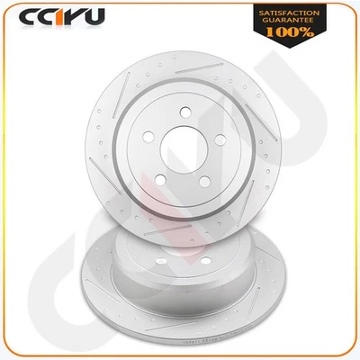 Rear Drilled & Slot Brake Rotors FOR 2007 - 2010 Nitro 2008 - 2010 Jeep Liberty Foto 1 de 4