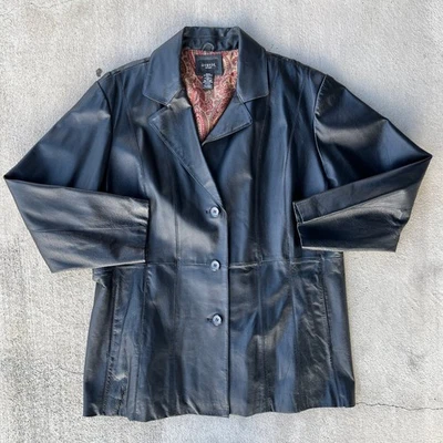 Женский кожаный плащ GEORGE размер 3XL Y2K 2000-е - Изображение 1 из 4