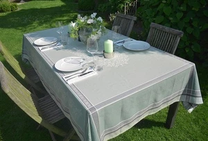 Mantel Jacquard Algodón 160x250 cm Verde Olivas Francia con Protección Teflón - Imagen 1 de 6