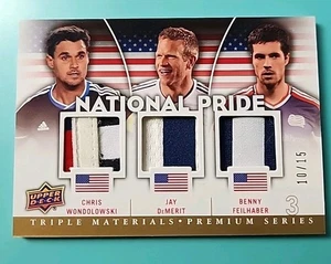 2012 Upper Deck Soccer National Pride/15 Relic Wondolowski DeMerit Feilhaber USA - Picture 1 of 2