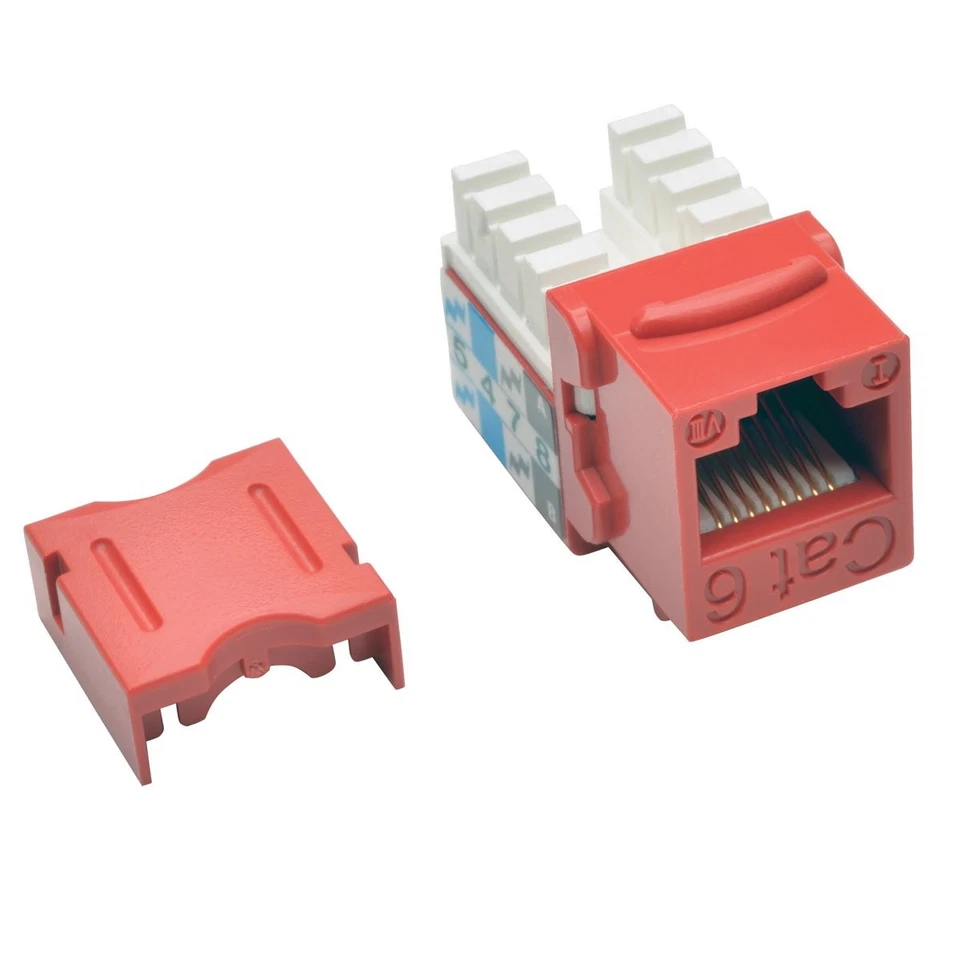 EATON N238-001-RD TRIPP LITE Cat6/Cat5e 110 Estilo Punch Down Keystone Jack ROJO Foto 1 de 1