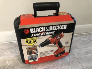 Black & Decker 13.2V Cordless Drill Driver 2 Firestorm Batteries Charger & Case - Picture 1 of 8