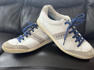 Ecco Street Retro Golf Shoes White Euro Size 45 US Mens Size 10.5 Spikeless - Picture 1 of 9