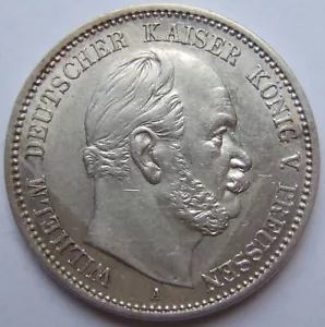 2 Mark Wilhelm Emperor King By Prussia 1876 IN A Extremely fine / - Picture 1 of 2