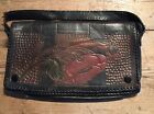 VINTAGE SMALL EMBOSSED LEATHER CLUTCH- NEEDS TLC