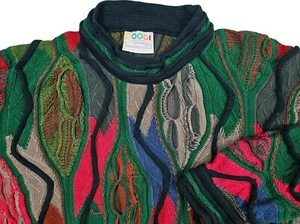 *HOT VINTAGE AUSTRALIA Men's COOGI @ 3D KNITTED MULTI COLOR MERCERISED SWEATER L - Picture 1 of 16