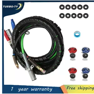 15 Feet 3-in-1 Wrap Set Air Line Hose Assemblies For Semi Truck Tractor Trailer - Foto 1 di 9