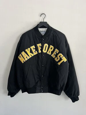 Vintage Wake Forest University Demon Deacon Bomber Jacket Sz L Top Of The World - Image 1 of 4