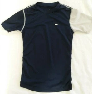 Nike Navy Blue and Gray Athletic Shirt Boys Size Small 8 - Picture 1 of 8