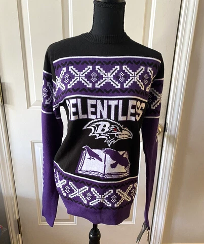 NWT Baltimore Ravens NFL Team Apparel Mens Ugly Christmas Sweater Acrylic S Cover
