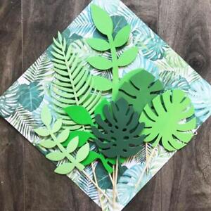 Jungle Theme Cake Topper Party Supplies Tropical Leaves Cupcake Decoration