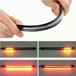 Motorcycle 48 LED Turn Signals Strips Tail Brake Light For Bobber Cafe Racer ATV - Picture 1 of 12