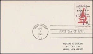 USA3 #1263 ADDR FIRST DAY CARD FDC Crusade Against Cancer - Picture 1 of 1