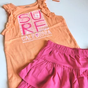 Gymboree Girls sz 7-8 Hop n Roll Surf California Top Pink Ruffle Skirt Set NWT - Picture 1 of 4