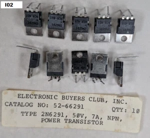2N6291 Paquete de 10 Transistores de Potencia RCA 50V 7A NPN Nuevos y Originales I02 - Imagen 1 de 1