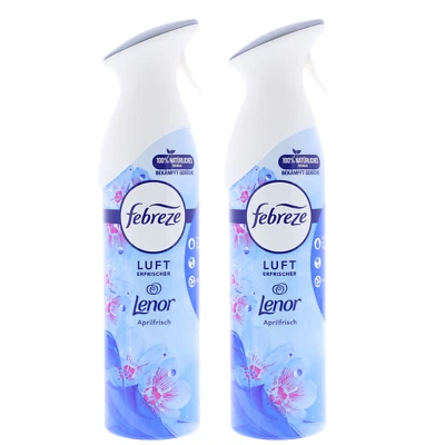 2 x Febreze Lufterfrischer Lenor Aprilfrisch Raumspray je 300ml bekämpft Gerüche - Bild 1 von 2