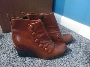 Miz Mooz Womens Nimah Brandy Leather Ankle Boots EUR 39 New without Box - Picture 1 of 12