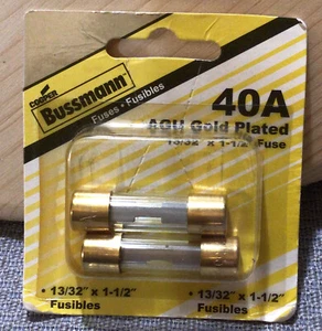 Bussmann 40A AGU Gold Plated 13/32” X 1 1/2” Fuse BP/AGU-40GP -RP 0051712178495 - Picture 1 of 2