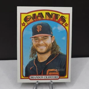 2021 Topps Heritage - Brandon Crawford #372 San Francisco Giants Baseball Card - Picture 1 of 2