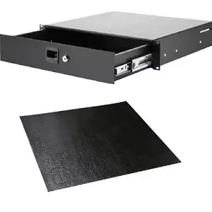 2 HE 19" ALU Rackschublade mit Schloss ADAM HALL 87402A + Anti-Rutsch-Matte NEU - Bild 1 von 11