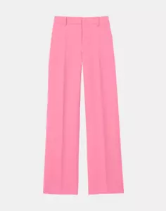 Pantaloni a gamba larga nuovi $998 Lafayette 148 Sullivan Primrose (rosa) lana-seta - 6 - Foto 1 di 5