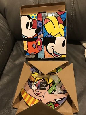 Disney Romero Britto Tinker Bell Placa con Soporte 2011 Enesco Tinkerbell Nuevo en Caja Foto 1 de 4