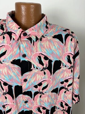 Neff Camisa Hawaiana Hombres 3XL Apretada Flamenco Gafas de Sol Patín Surf Abotonada Usada en Excelente Condición Foto 1 de 4