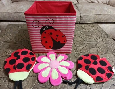 Ladybug Baby Girls Nursery Soft Wall Decor 4 Pieces - Image 1 of 4