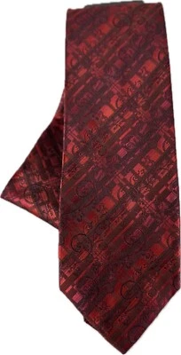 Conjunto de corbata y pañuelo Fratello para hombre rojo borgoña a cuadros floral poliéster 3,5" de ancho Foto 1 de 4