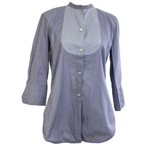 Helmut Lang Popeline Top Damen blau Nadelstreifen Größe M - Bild 1 von 13