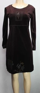 Vintage Nina Piccalino Women's Dress Long Sleeve Velvet Brown Size 8 - Picture 1 of 8
