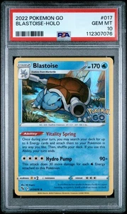 PSA 10 2022 Pokemon Go #017/078 BLASTOISE Holo Rare POP 164 Gem Mint TCG Card - Picture 1 of 2