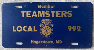 Hagerstown MD Teamsters Local 992 Auto Nummernschild Anhänger Metall blau gold IB TCW - Bild 1 von 3