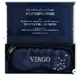 Máscara de Dormir Virgo Azul Seda Deslizante Noche Estrella Suave Cómoda Caja de Seda Pura NUEVA - Imagen 1 de 3