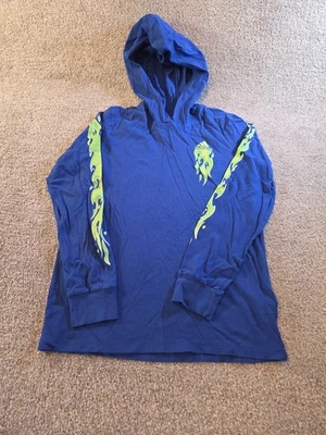 Niños Adidas Sudadera con Capucha MEDIANA 10-12 Logo Azul Verde Llamas Camisa con Capucha Juvenil Foto 1 de 4